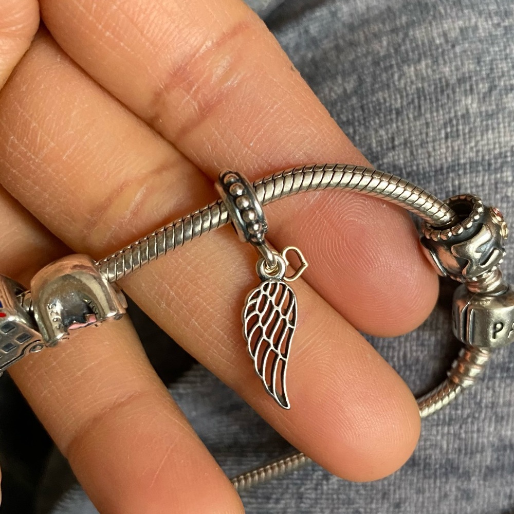 Authentic Pandora Snake Bracelet With 4 Pandora C… - image 5